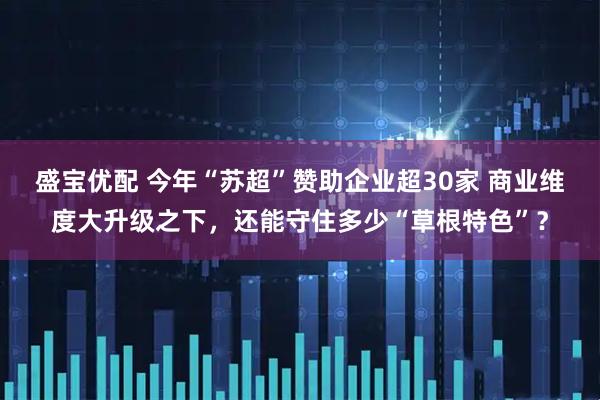 盛宝优配 今年“苏超”赞助企业超30家 商业维度大升级之下,还能守住多少“草根特色”?